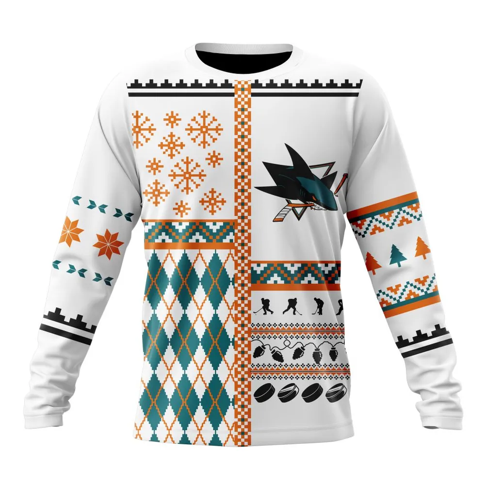 NHL San Jose Sharks | Specialized Unisex Christmas Is Coming V01 Long Sleeved Sweatshirt 