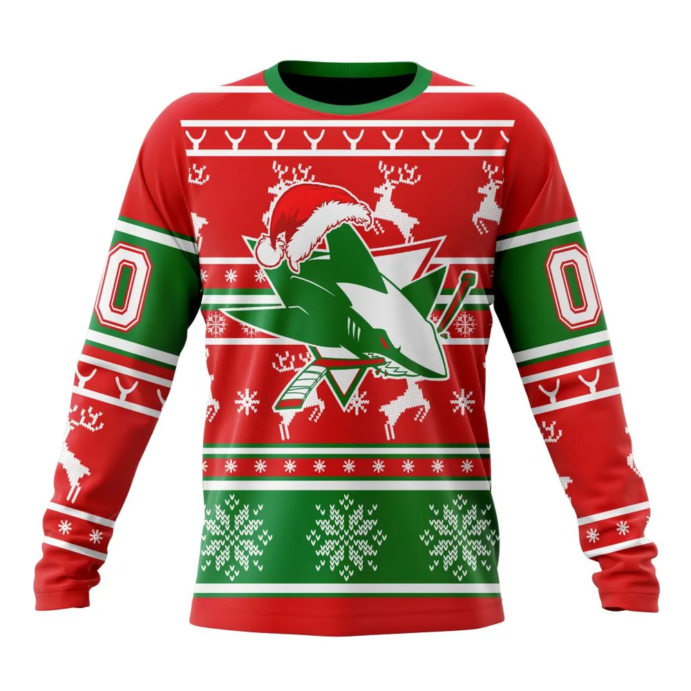 NHL San Jose Sharks | Specialized Unisex Christmas Is Coming V02 Long Sleeved Sweatshirt 