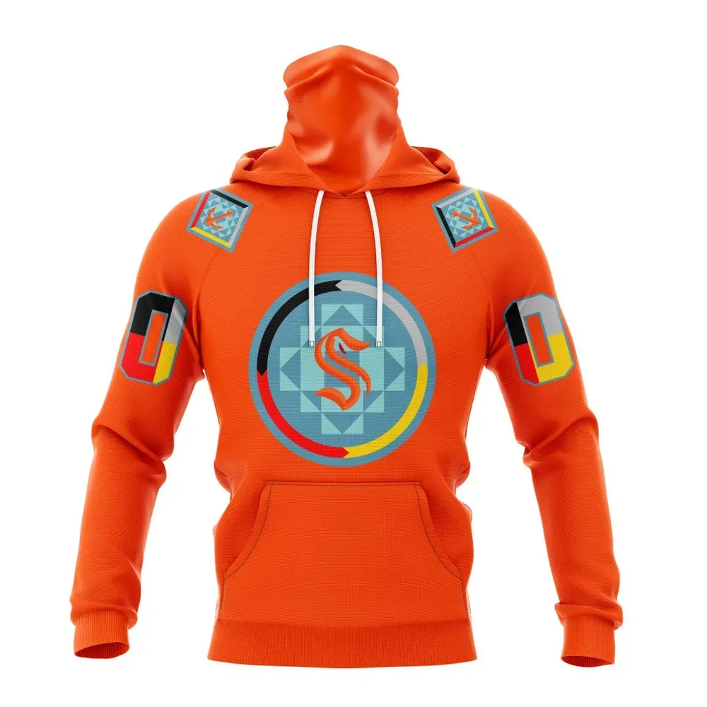 NHL Seattle Kraken Indigenous Peoples Night Mask Hoodie