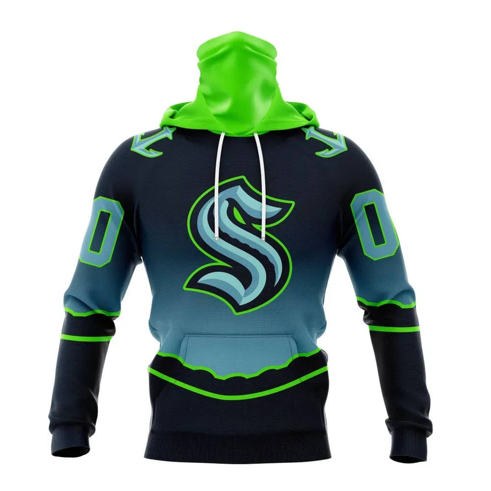 NHL Seattle Kraken Personalize Gradient Series Concept St2301 Mask Hoodie