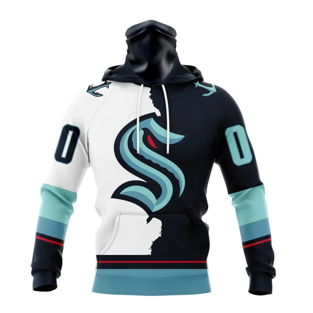 NHL Seattle Kraken Personalize Home Mix Away Kits Mask Hoodie