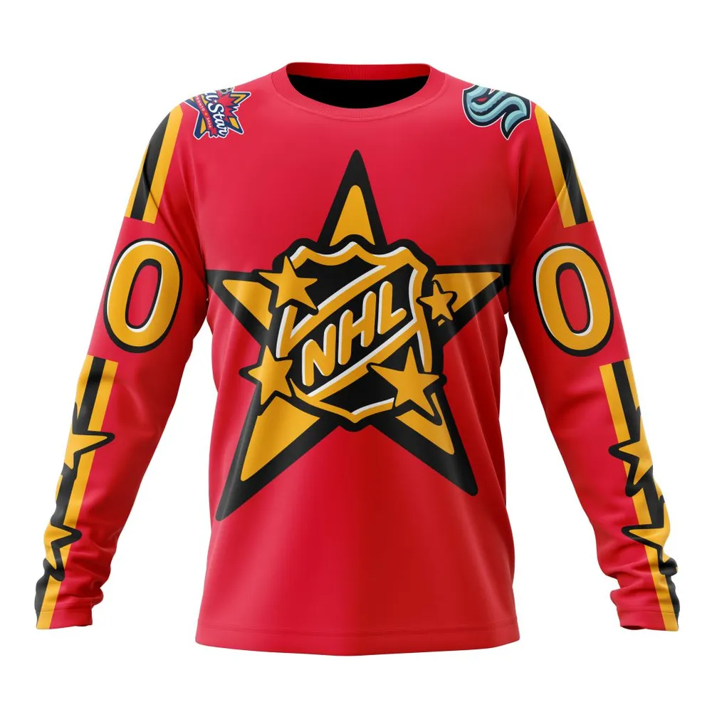 NHL Seattle Kraken Personalized 2024 NHL All-Star Game Long Sleeved Sweatshirt 