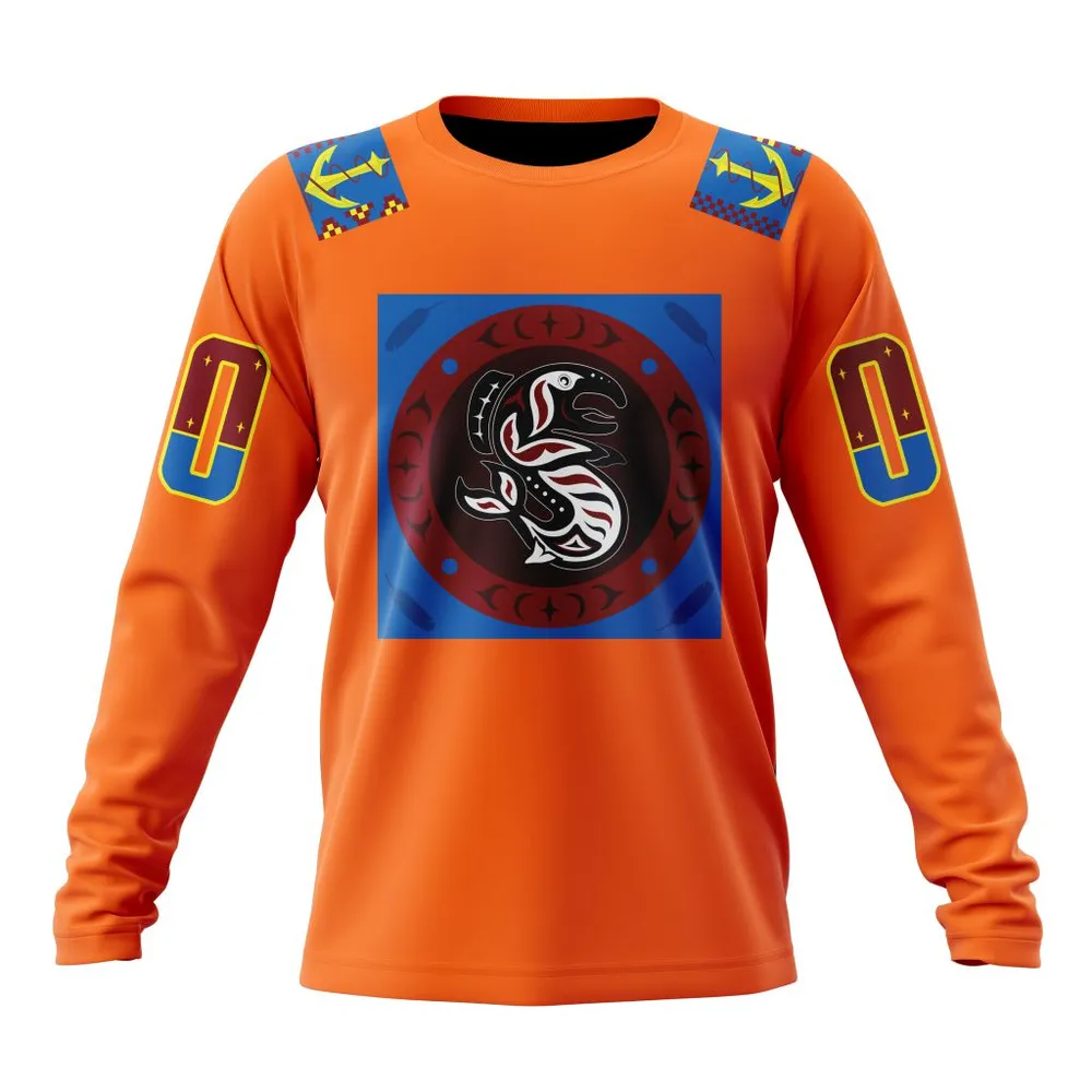 NHL Seattle Kraken Personalized Indigenous Peoples Night Kits Long Sleeved Sweatshirt 