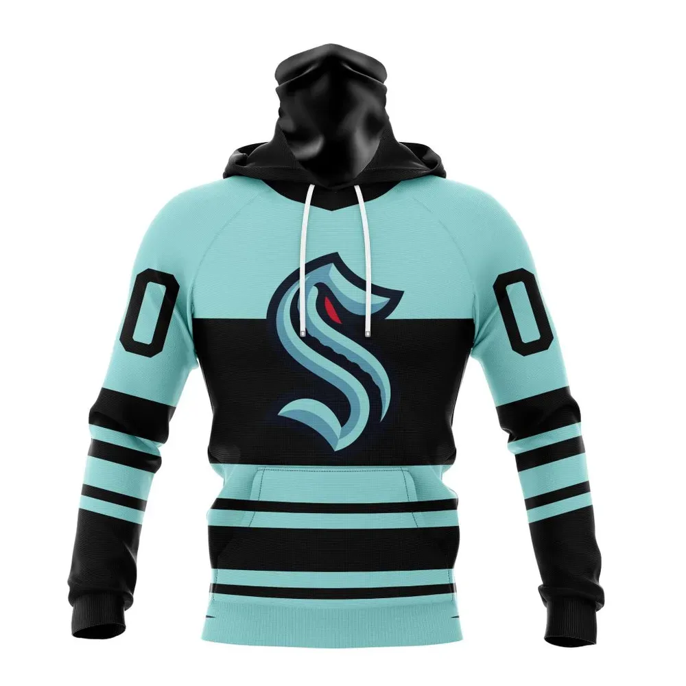 NHL Seattle Kraken Reverse Retro Kits Mask Hoodie