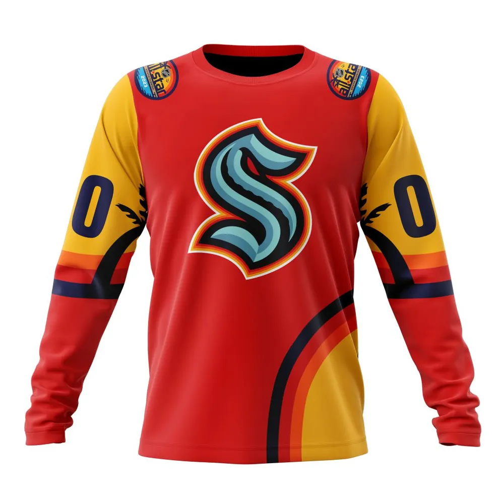 NHL Seattle Kraken Special All-Star Game Design With Florida Sunset Long Sleeved Sweatshirt 