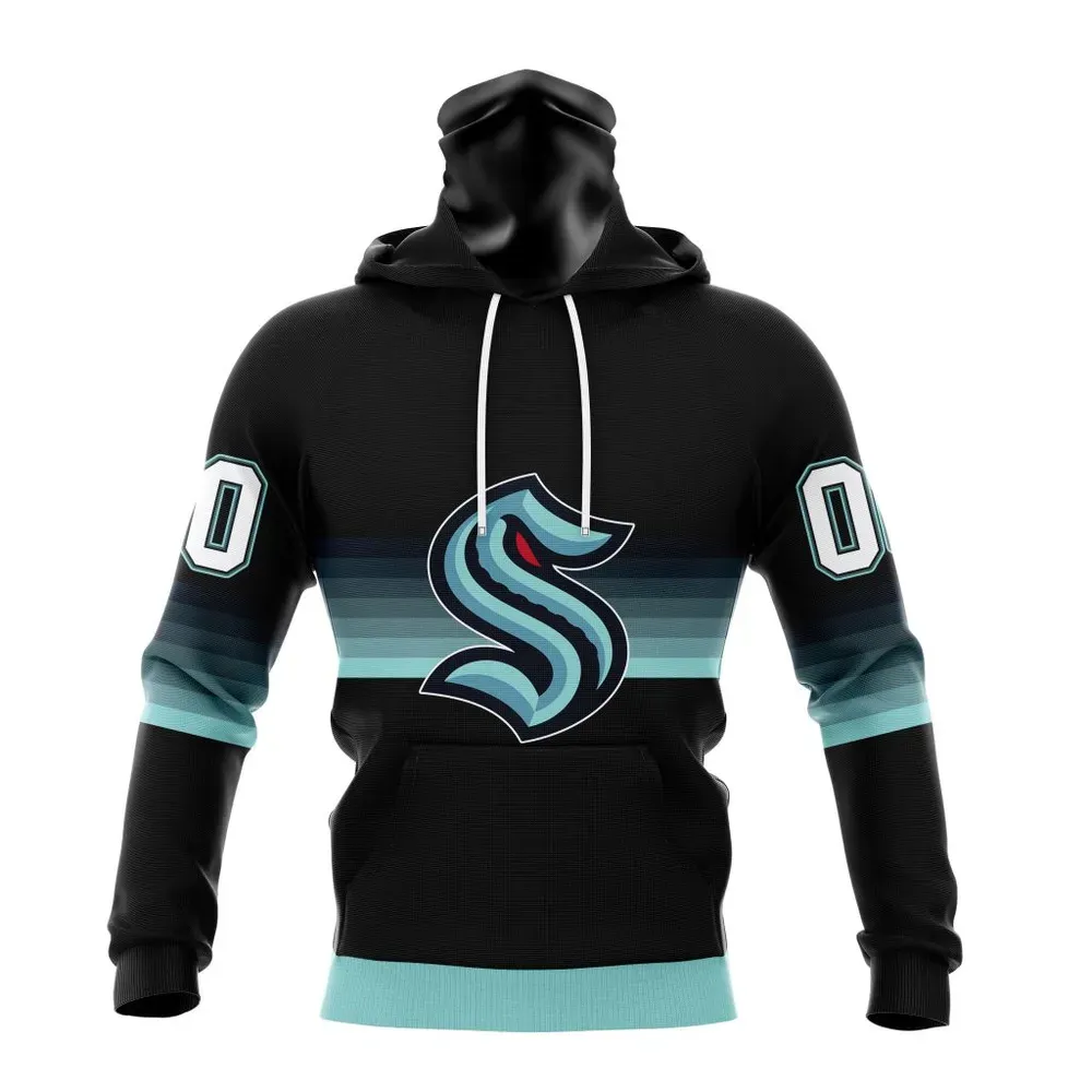 NHL Seattle Kraken Special Black And Gradient Design St2301 Mask Hoodie