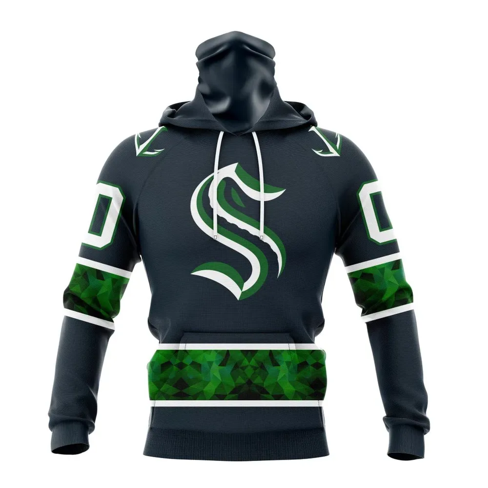 NHL Seattle Kraken Special City Connect Design St2402 Mask Hoodie