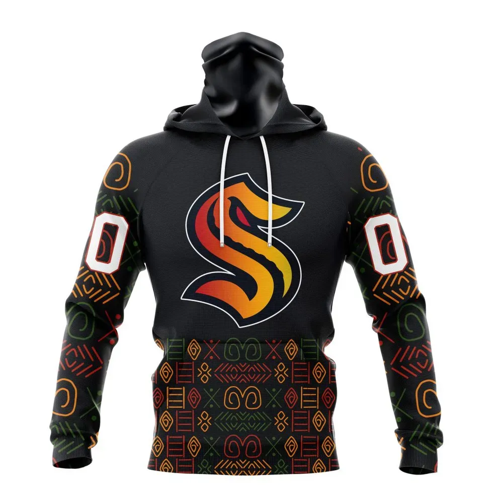 NHL Seattle Kraken Special Design For Black History Month St2401 Mask Hoodie