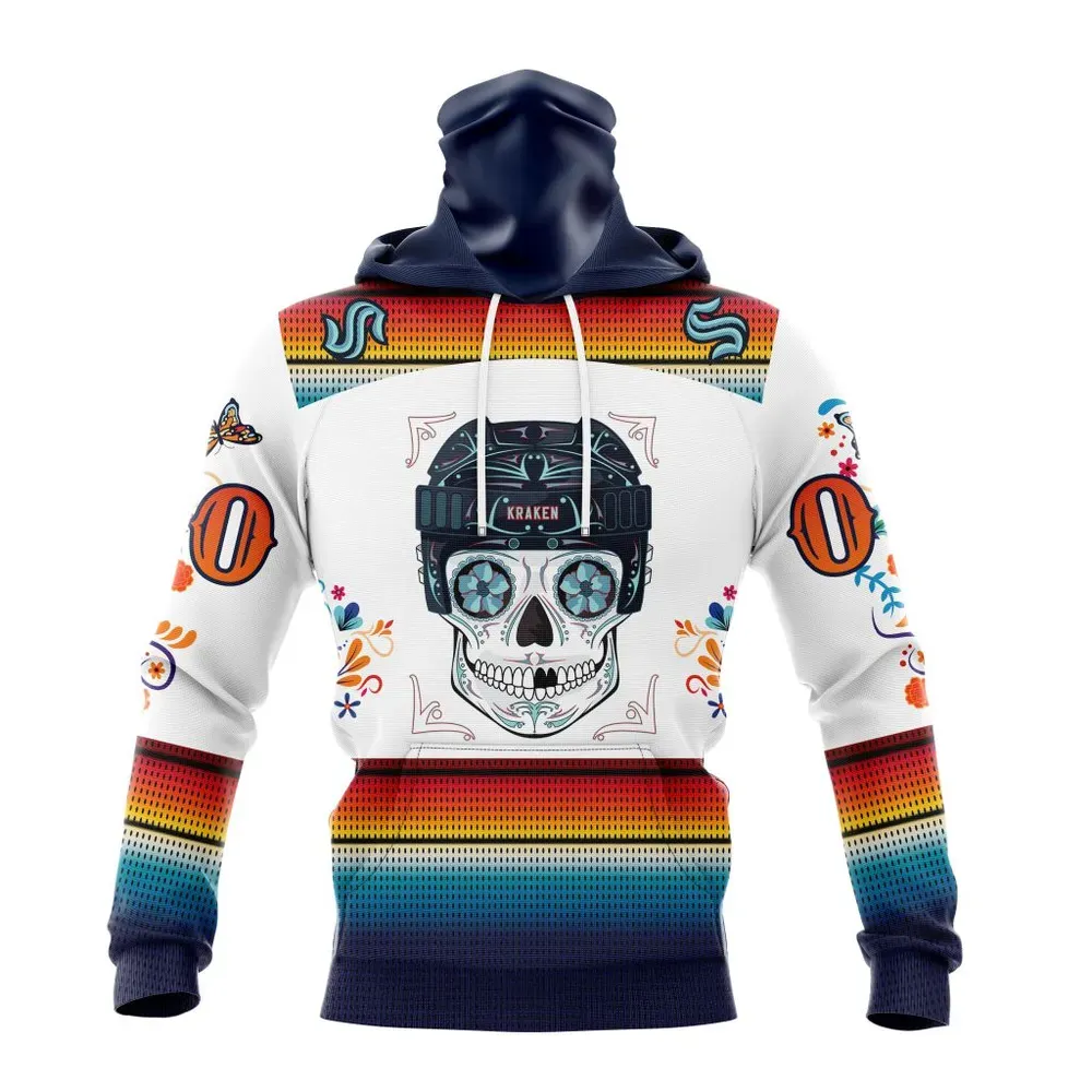 NHL Seattle Kraken Special Design For Dia De Los Muertos St2301 Mask Hoodie