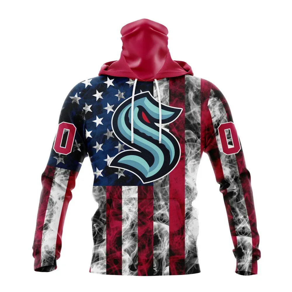 NHL Seattle Kraken Special Design For Independence Day The Fourth Of July St2401 Mask Hoodie