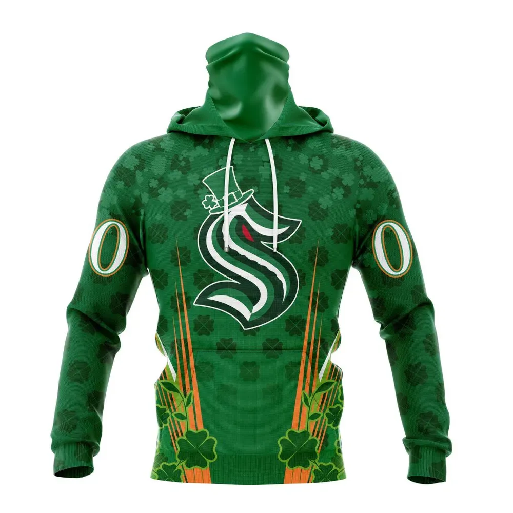 NHL Seattle Kraken Special Design For St. Patrickâ€™S Day St2402 Mask Hoodie