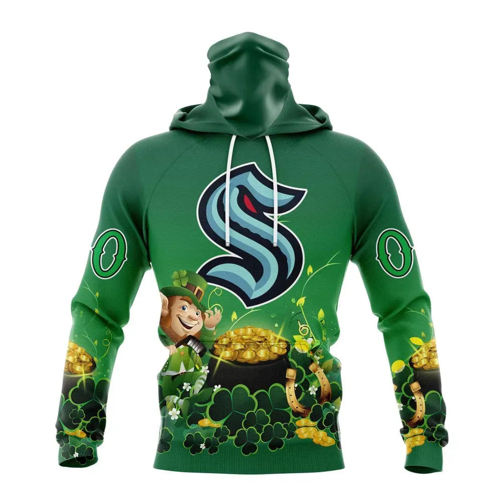 NHL Seattle Kraken Special Design For St. Patrickâ€™S Day St2403 Mask Hoodie