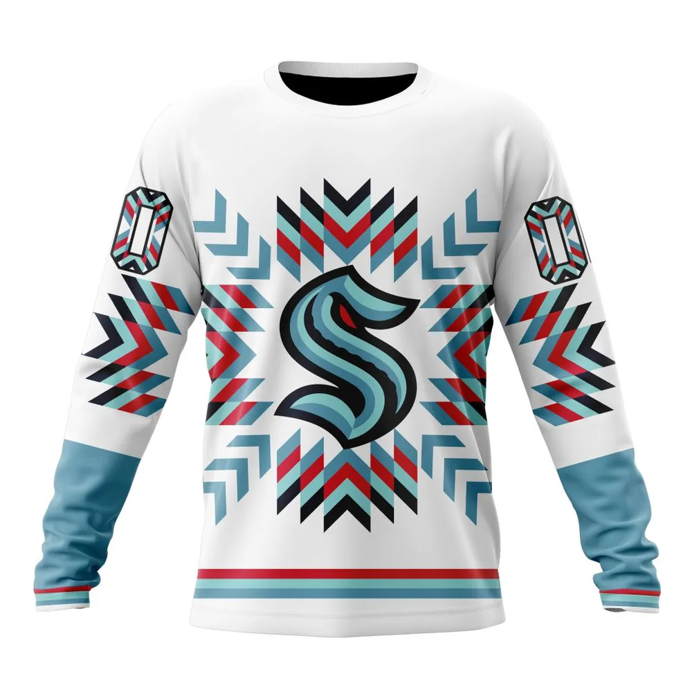 NHL Seattle Kraken Special Design With Native Pattern St2302 Long Sleeved Sweatshirt 