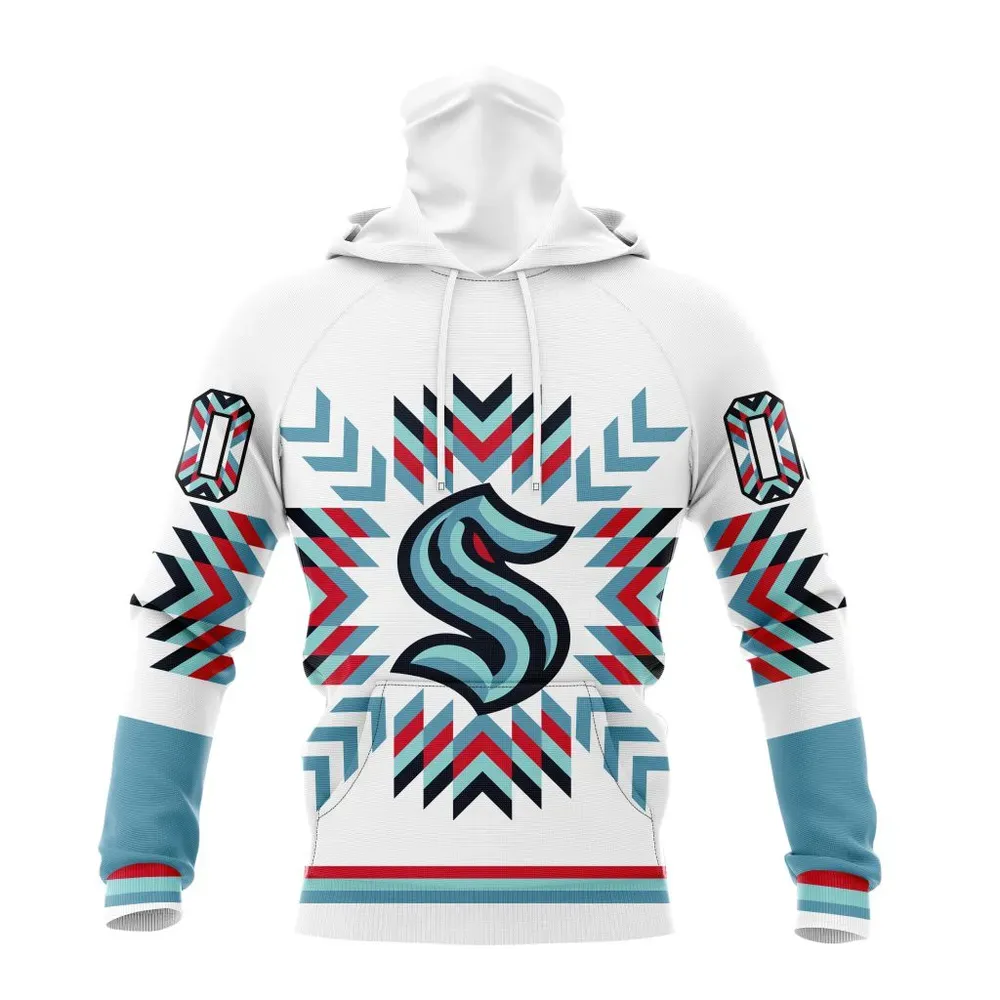 NHL Seattle Kraken Special Design With Native Pattern St2302 Mask Hoodie