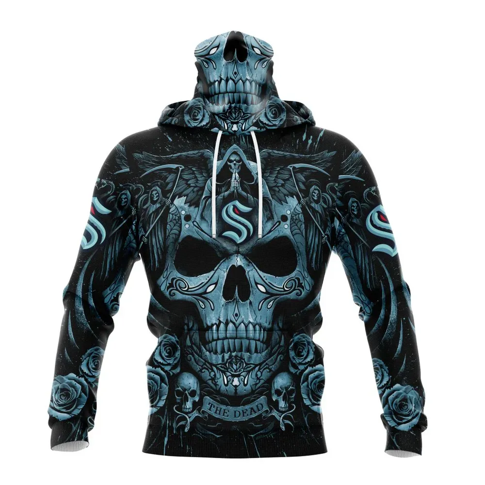 NHL Seattle Kraken Special Design With Skull Art St2203 Mask Hoodie