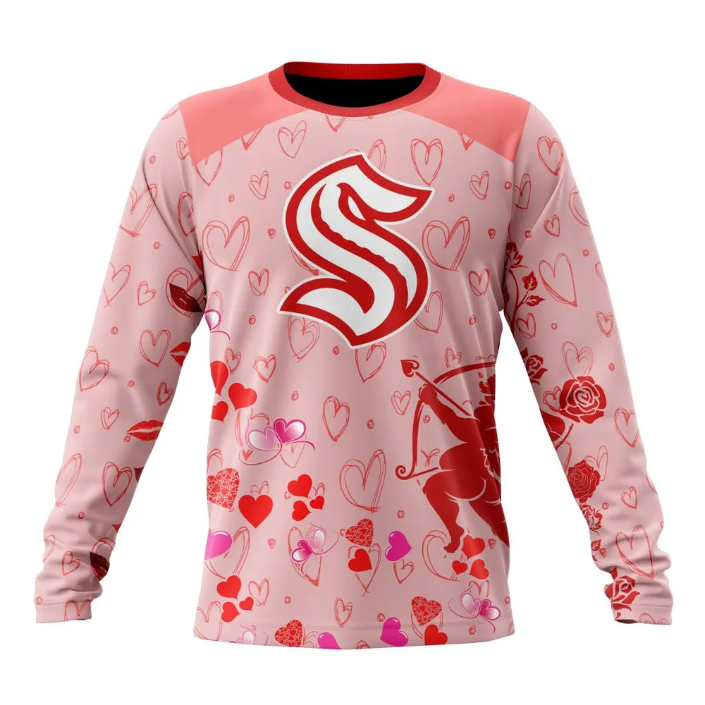 NHL Seattle Kraken Special Gift For Valentines Day St2402 Long Sleeved Sweatshirt 