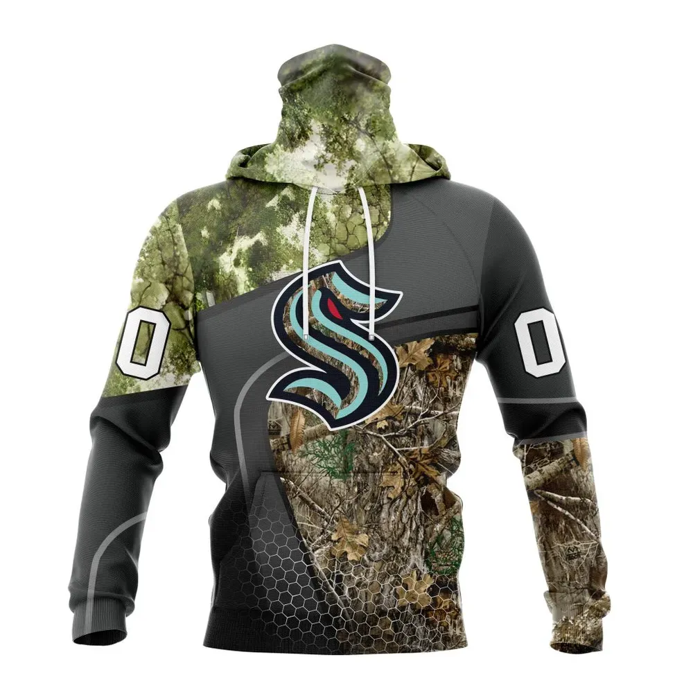 NHL Seattle Kraken Special Hunting Camo Design St2302 Mask Hoodie