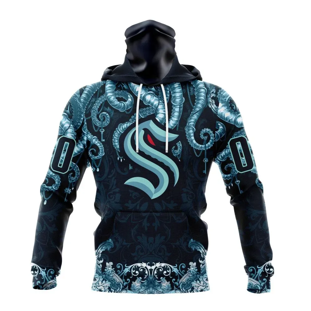 NHL Seattle Kraken Special Kraken Design St2301 Mask Hoodie