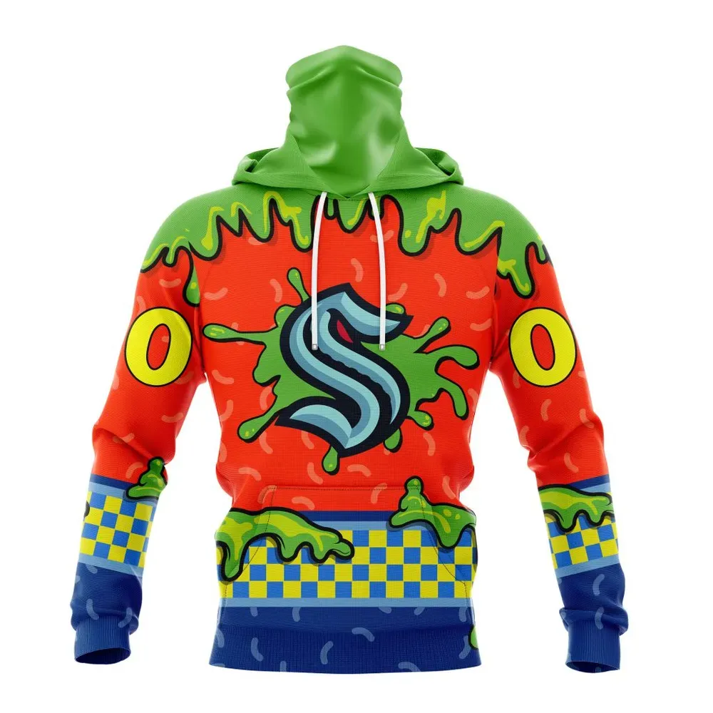 NHL Seattle Kraken Special Nickelodeon Design St2301 Mask Hoodie