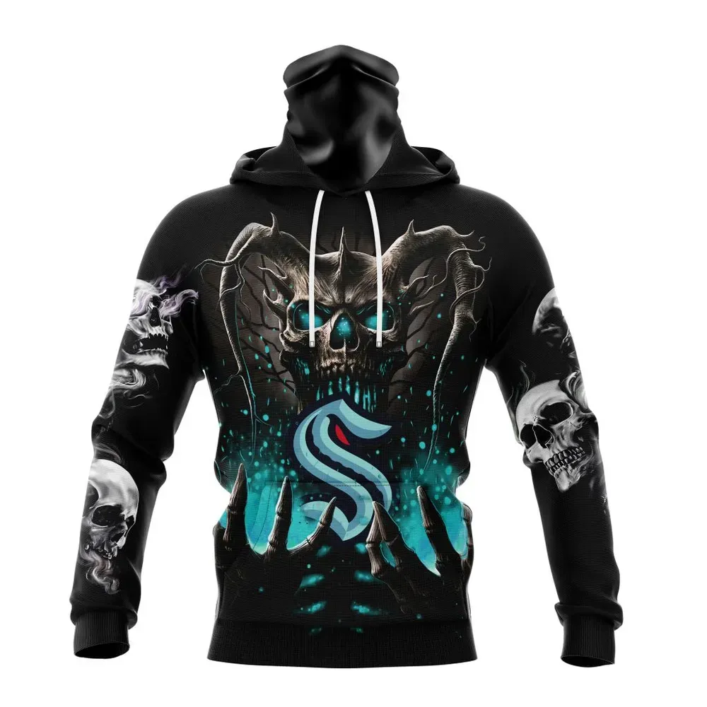 NHL Seattle Kraken Special Skull Art Design St2301 Mask Hoodie