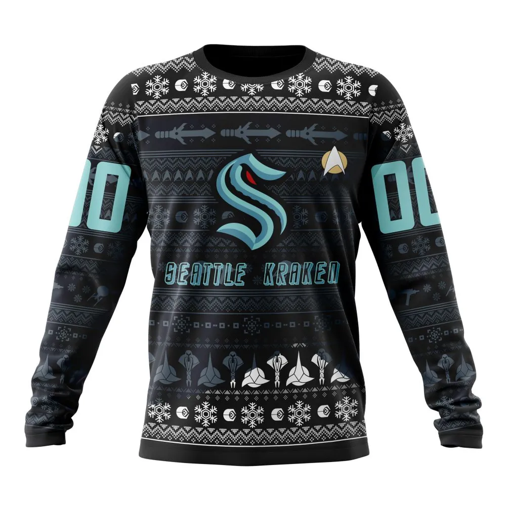 NHL Seattle Kraken Special Star Trek Design St2201 Long Sleeved Sweatshirt 