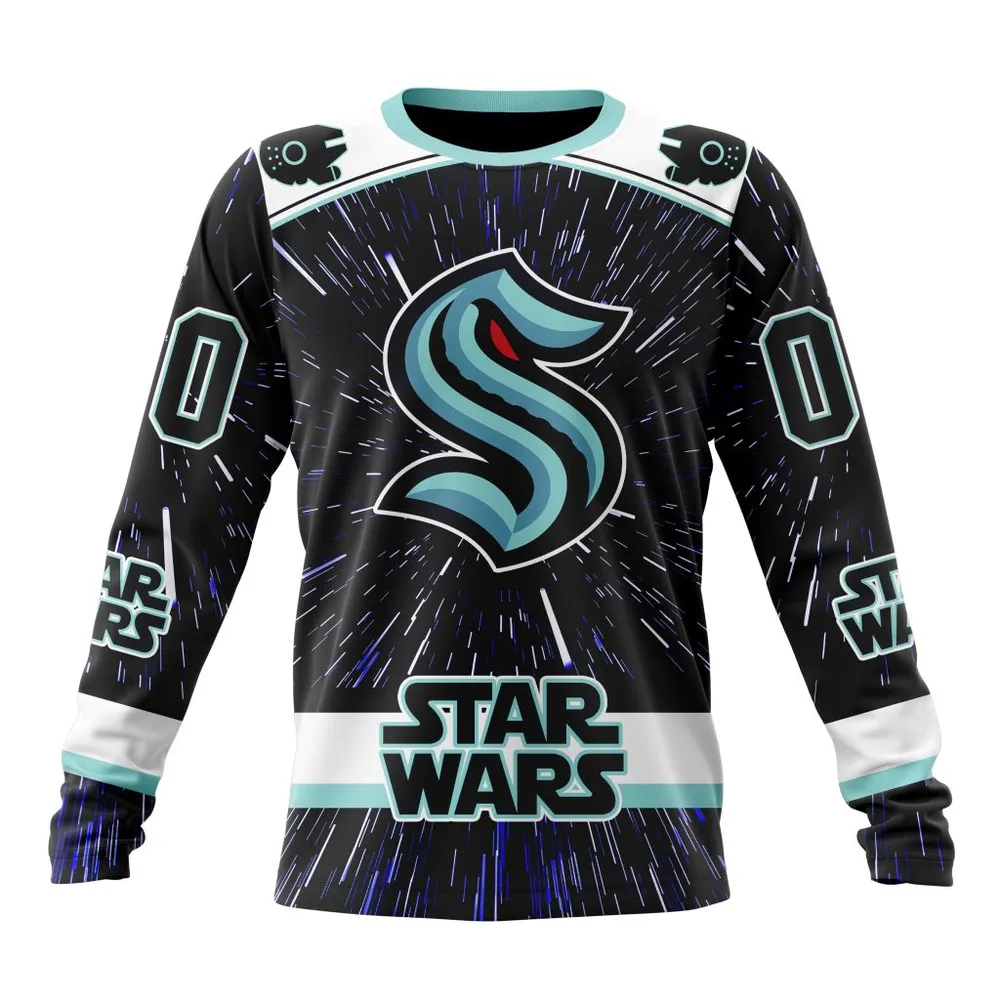 NHL Seattle Kraken Special Star Wars Design St2303 Long Sleeved Sweatshirt 