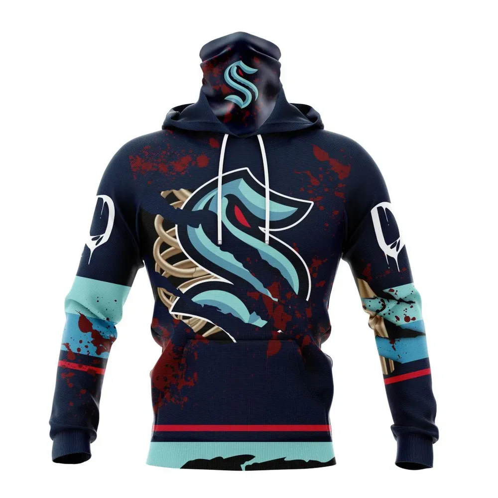 NHL Seattle Kraken | Specialized Design Jersey With Your Ribs For Halloween Mask Hoodie