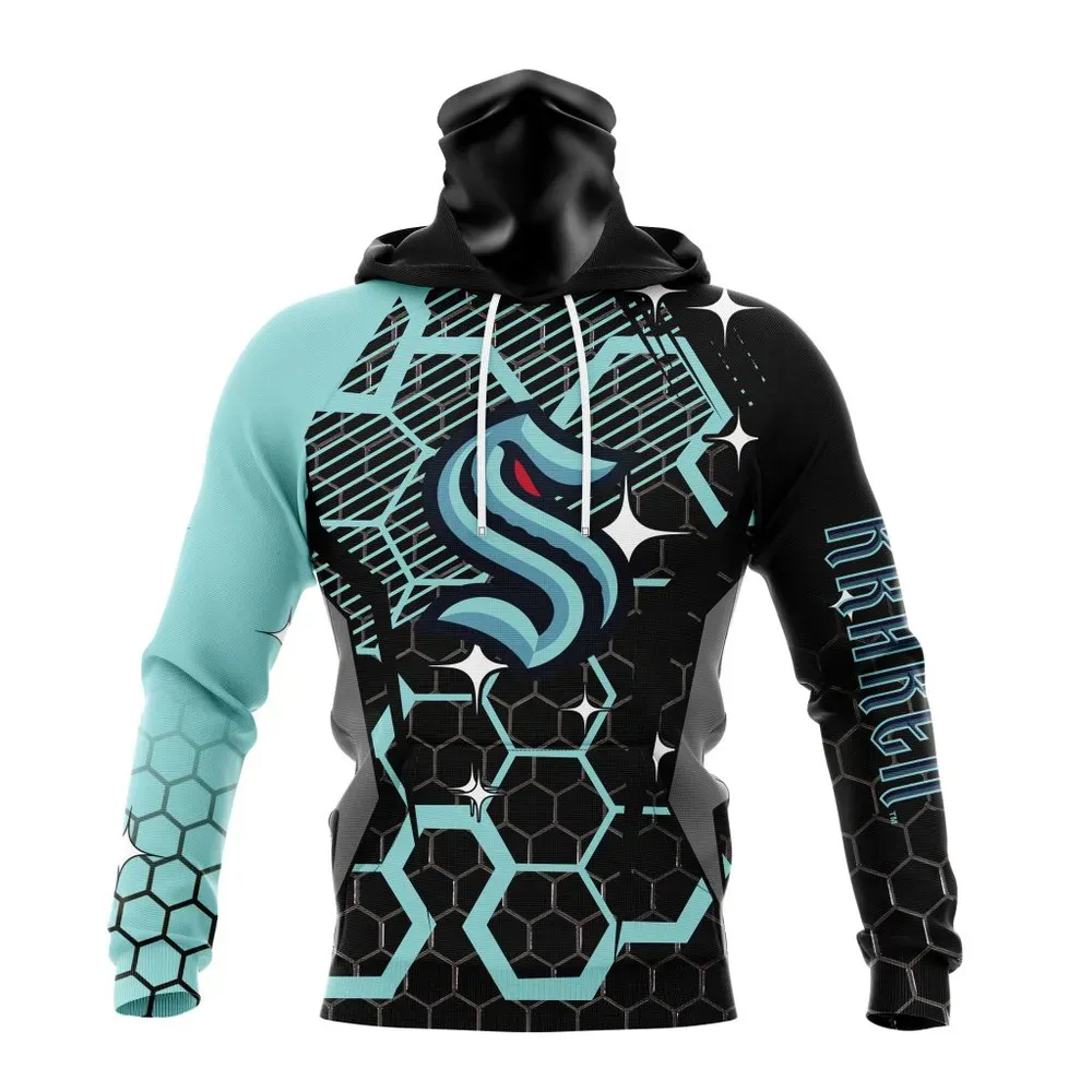 NHL Seattle Kraken | Specialized Design With Motocross Syle V0222 Mask Hoodie