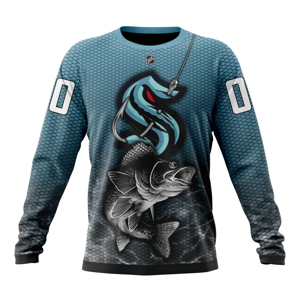 NHL Seattle Kraken | Specialized Fishing Style St2201 Long Sleeved Sweatshirt 