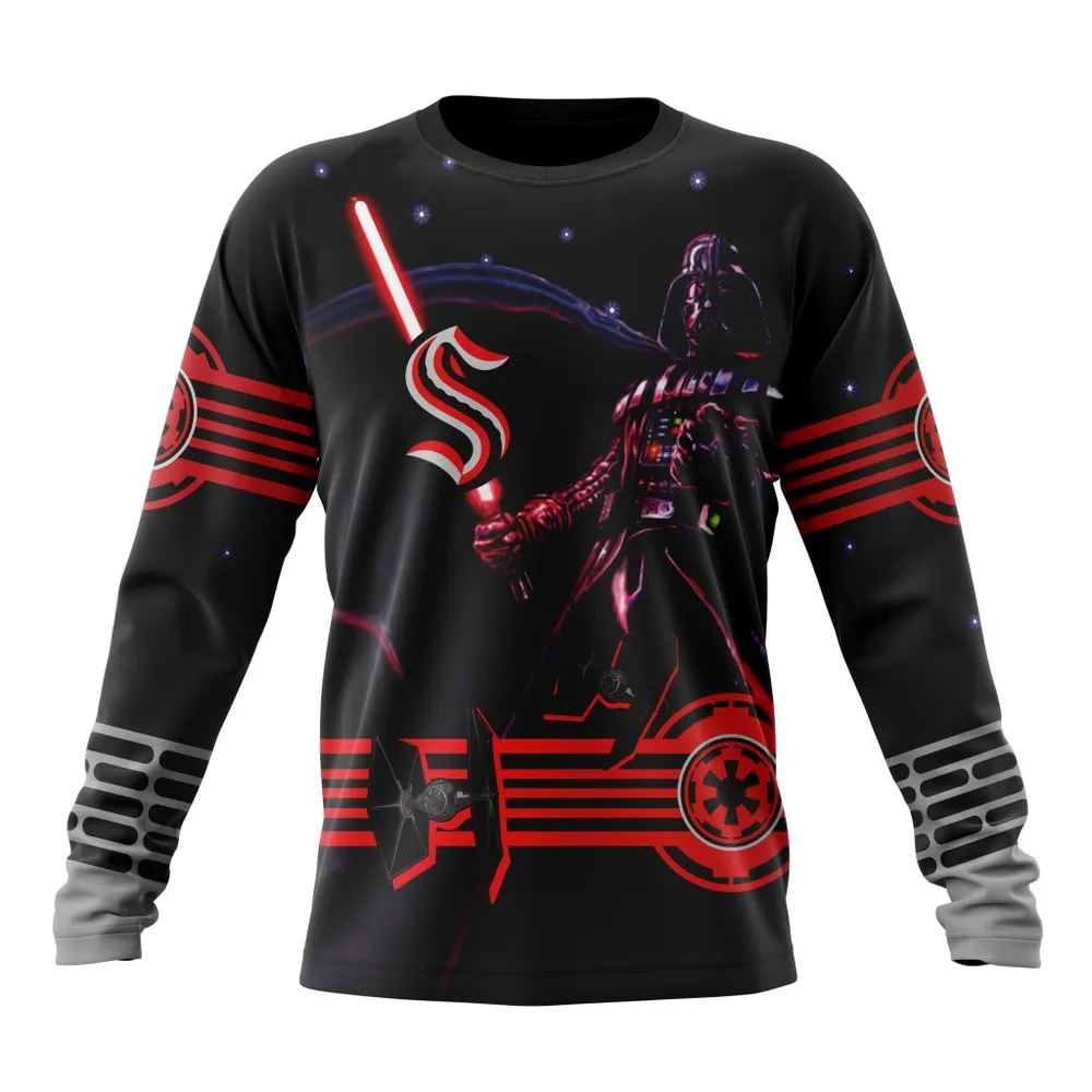 NHL Seattle Kraken | Specialized Starwar Darth Vader Version Jersey Long Sleeved Sweatshirt 