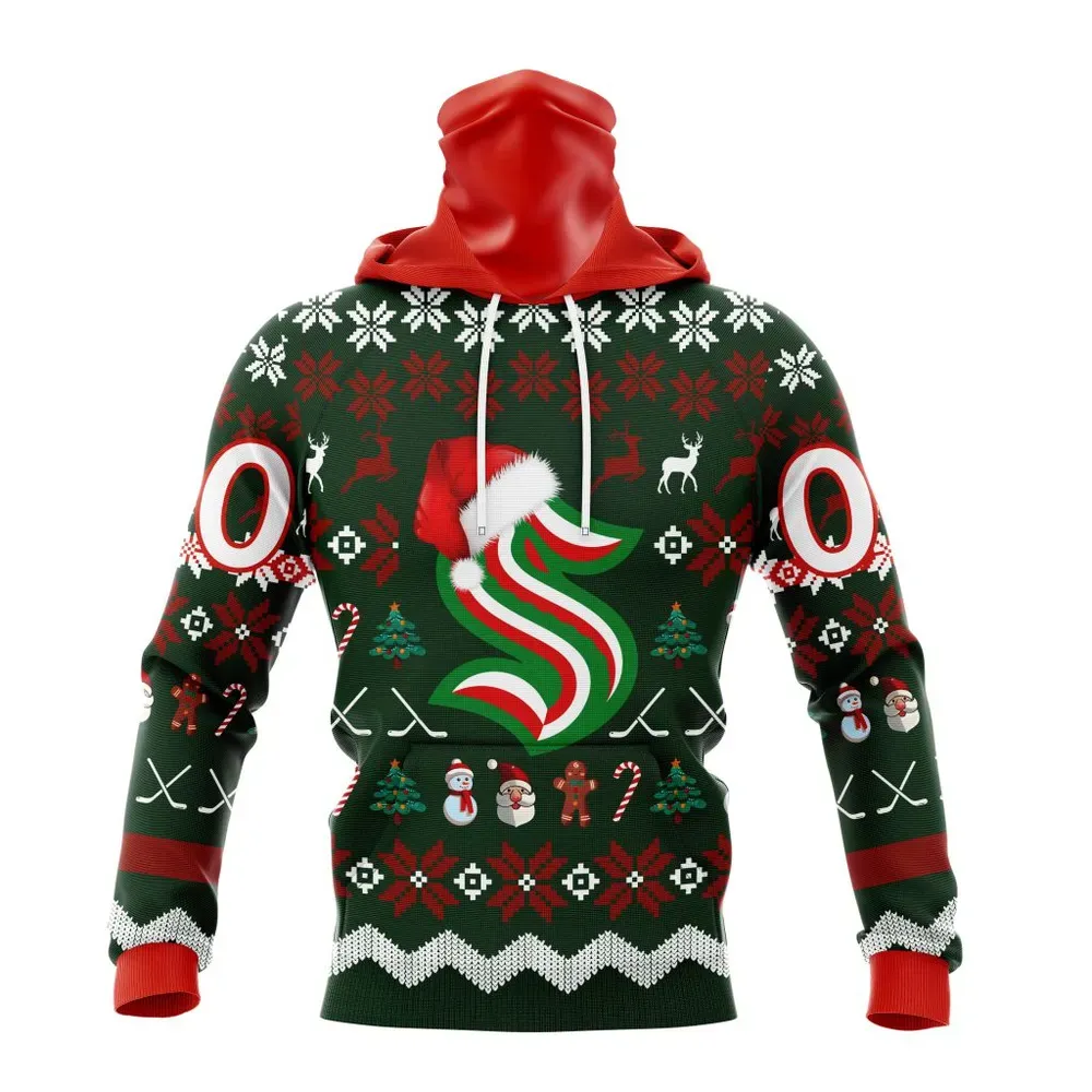 NHL Seattle Kraken | Specialized Unisex Christmas Is Coming Mask Hoodie