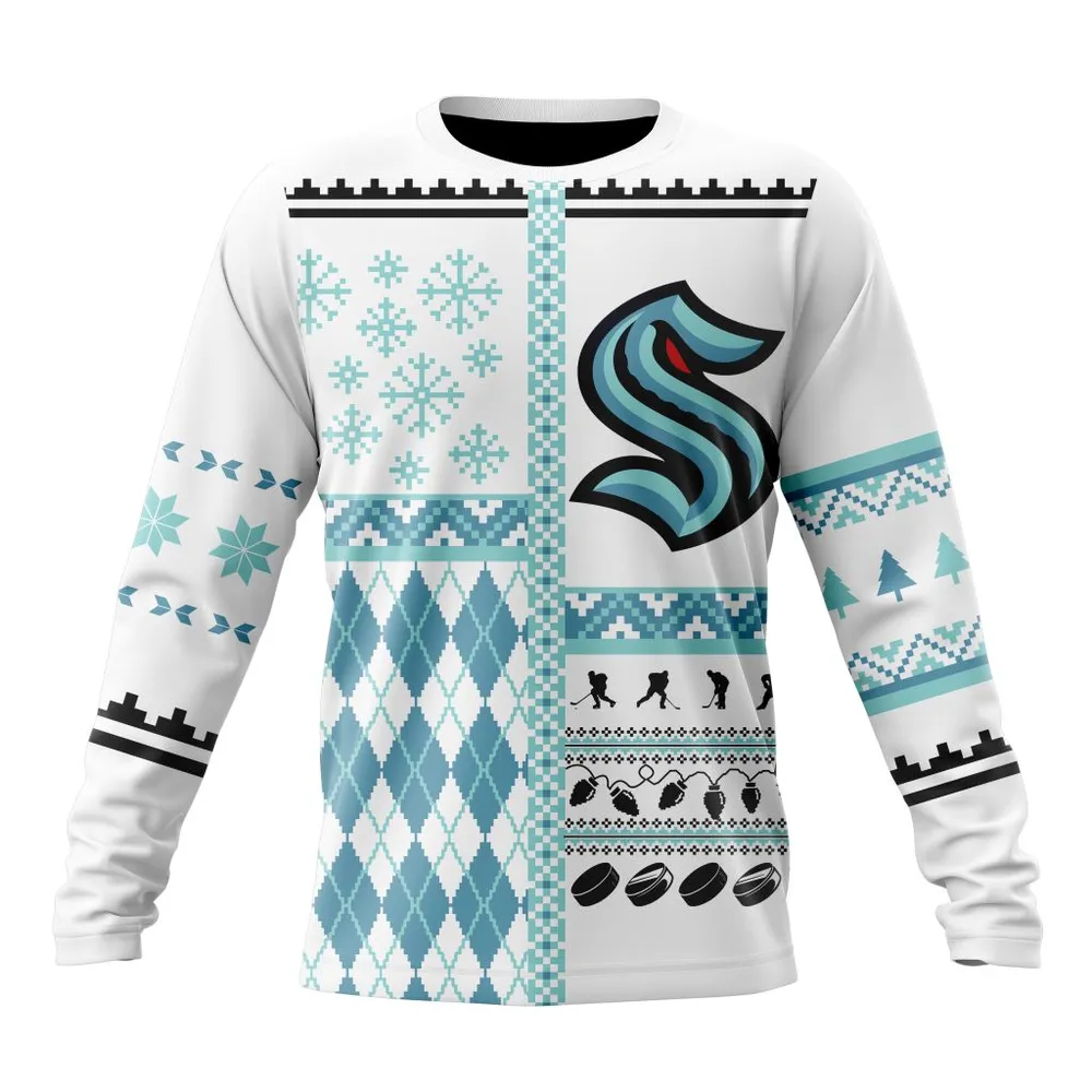 NHL Seattle Kraken | Specialized Unisex Christmas Is Coming V01 Long Sleeved Sweatshirt 