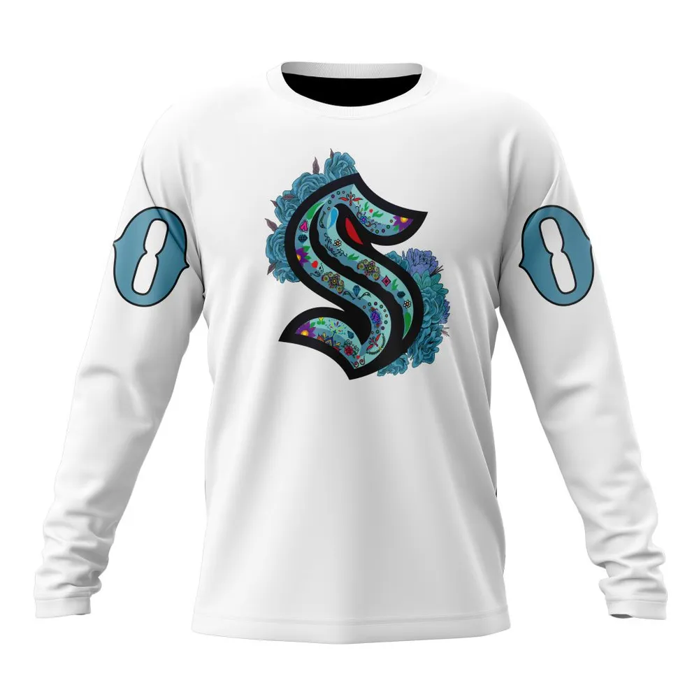 NHL Seattle Kraken | Specialized Unisex Kits Dia De Muertos Long Sleeved Sweatshirt 