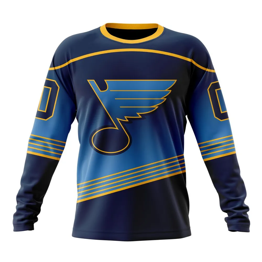 NHL St. Louis Blues Personalize Gradient Series Concept St2301 Long Sleeved Sweatshirt 