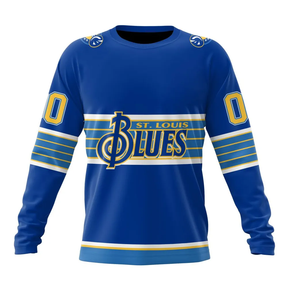 NHL St. Louis Blues Personalized Alternate Concepts Kits St2401 Long Sleeved Sweatshirt 