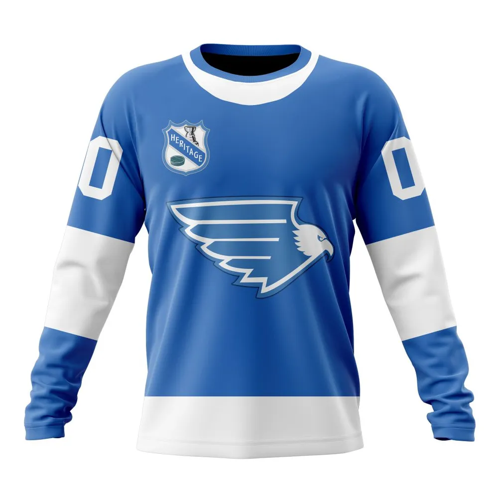 NHL St. Louis Blues Personalized Heritage Design St2401 Long Sleeved Sweatshirt 