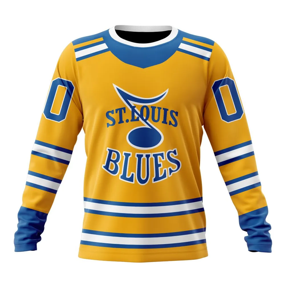 NHL St Louis Blues Reverse Retro Kits Long Sleeved Sweatshirt 