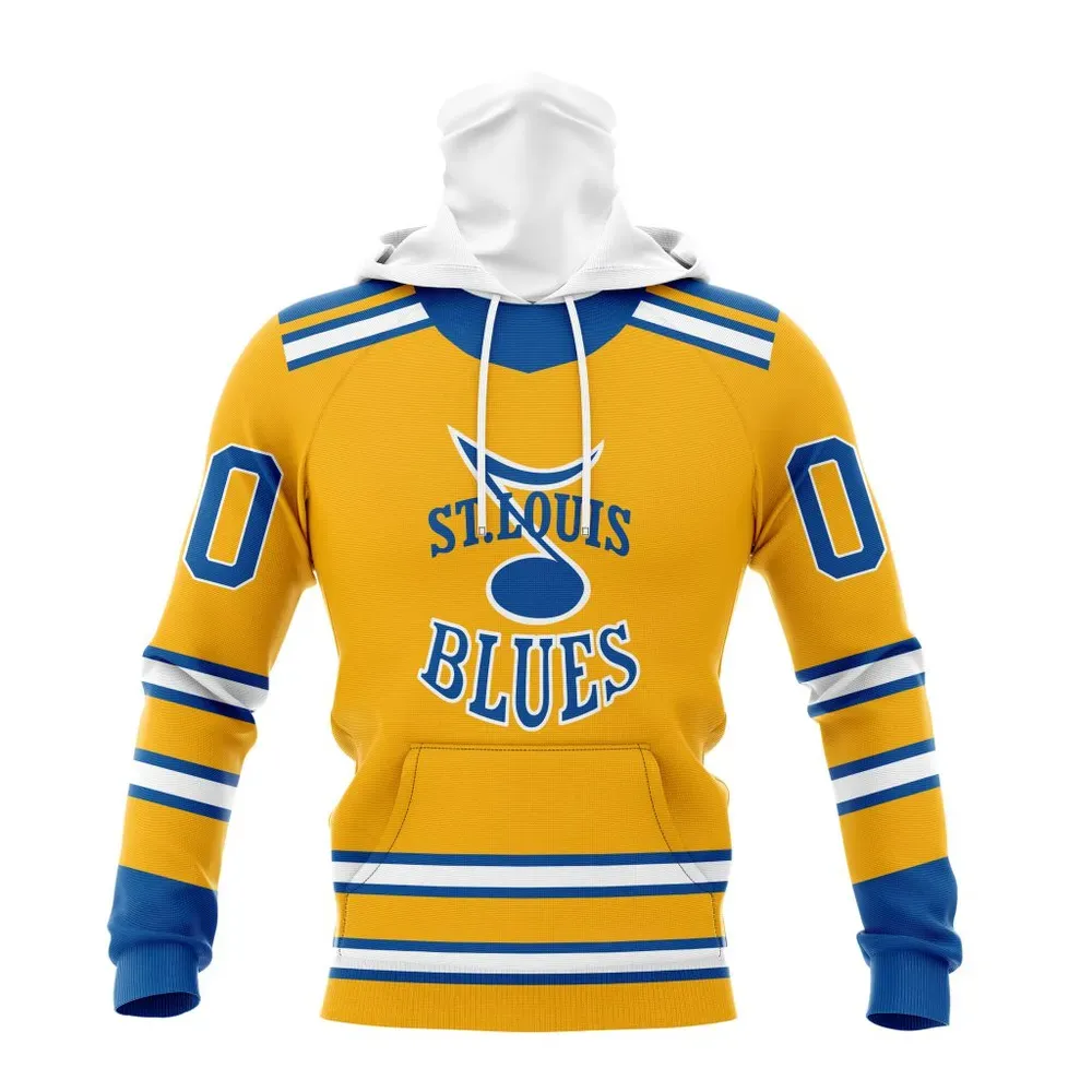 NHL St Louis Blues Reverse Retro Kits Mask Hoodie