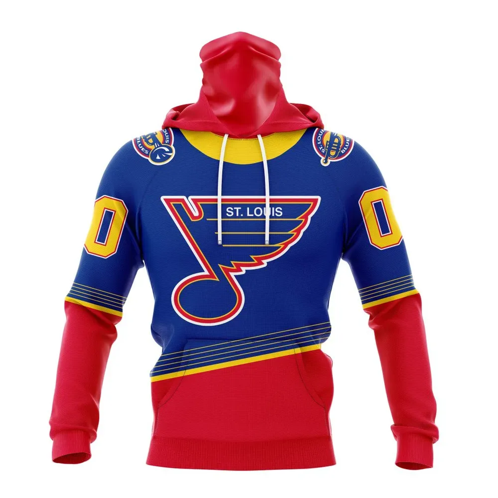 NHL St. Louis Blues Special 90S Retro Kits Mask Hoodie