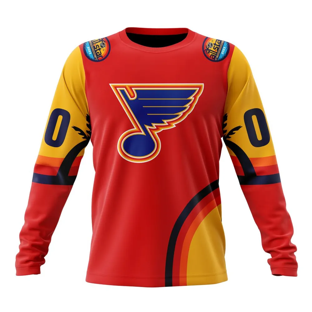 NHL St. Louis Blues Special All-Star Game Design With Florida Sunset Long Sleeved Sweatshirt 