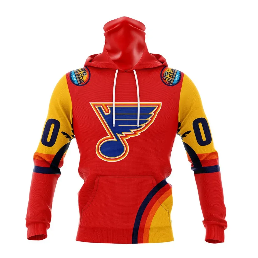 NHL St. Louis Blues Special All-Star Game Design With Florida Sunset Mask Hoodie