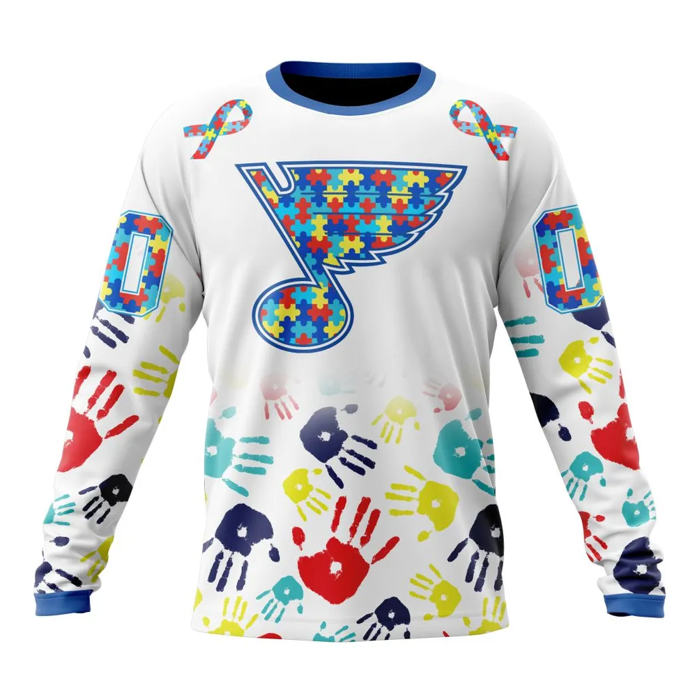 NHL St. Louis Blues Special Autism Awareness Design St2203 Long Sleeved Sweatshirt 