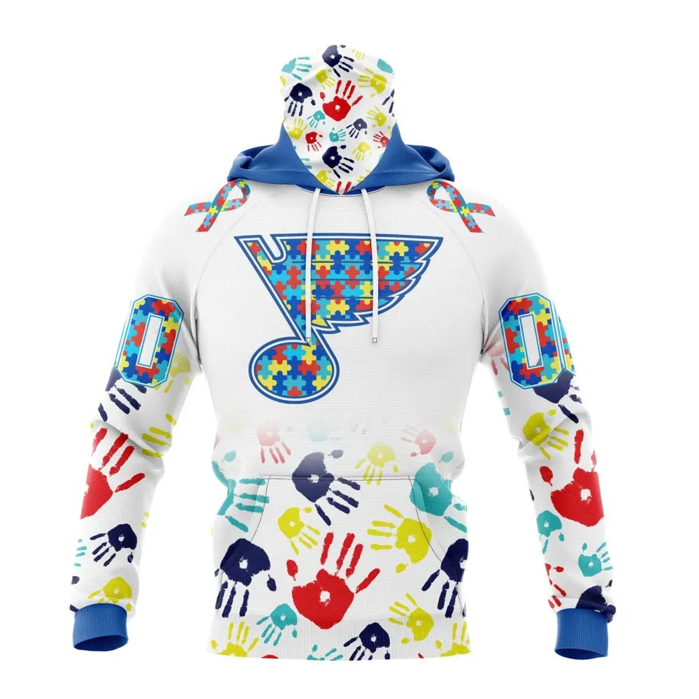 NHL St. Louis Blues Special Autism Awareness Design St2203 Mask Hoodie