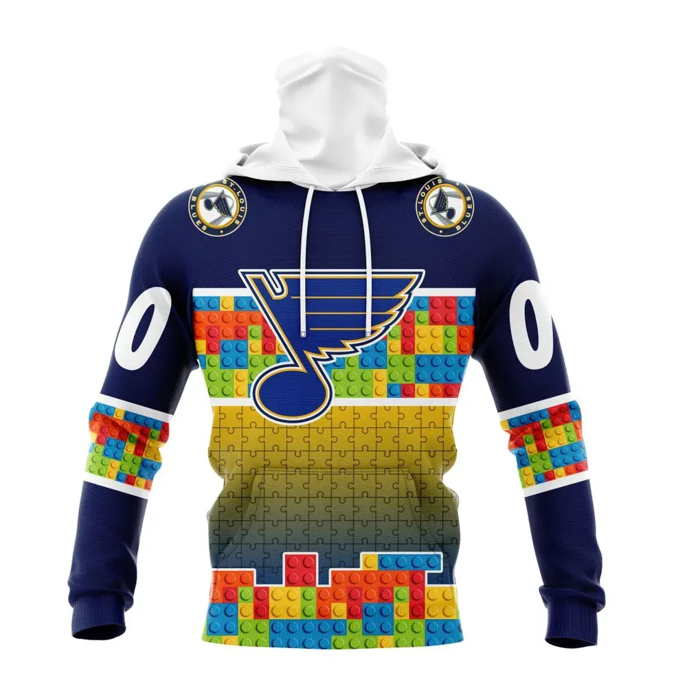 NHL St. Louis Blues Special Autism Awareness Design V2301 Mask Hoodie