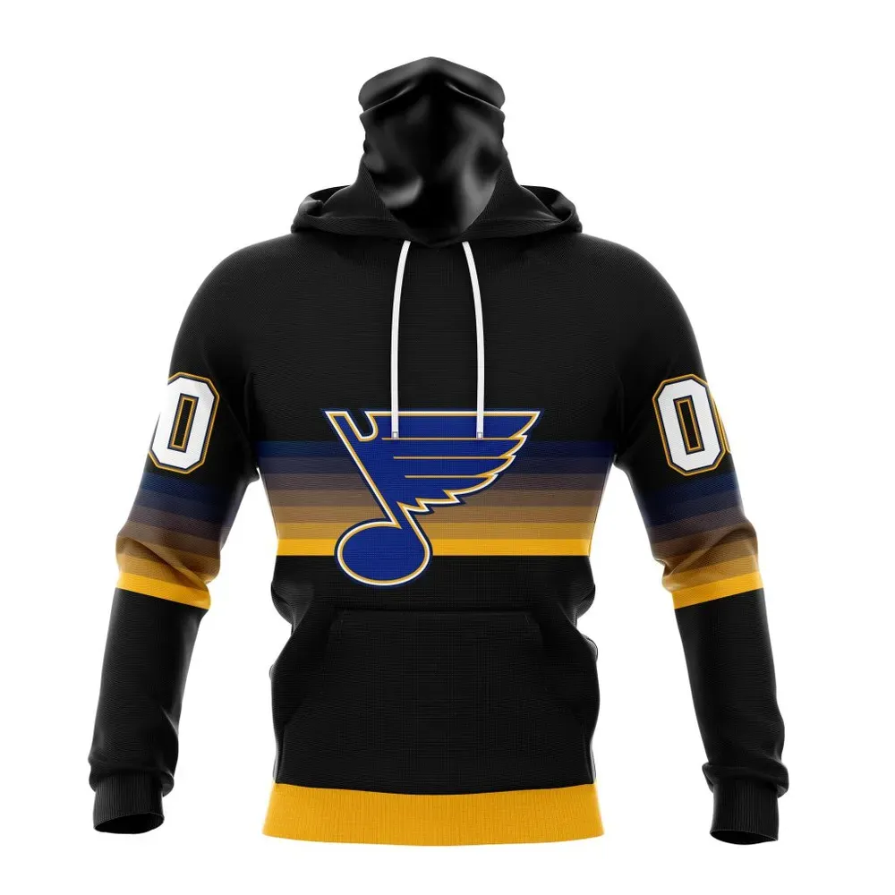 NHL St. Louis Blues Special Black And Gradient Design St2301 Mask Hoodie