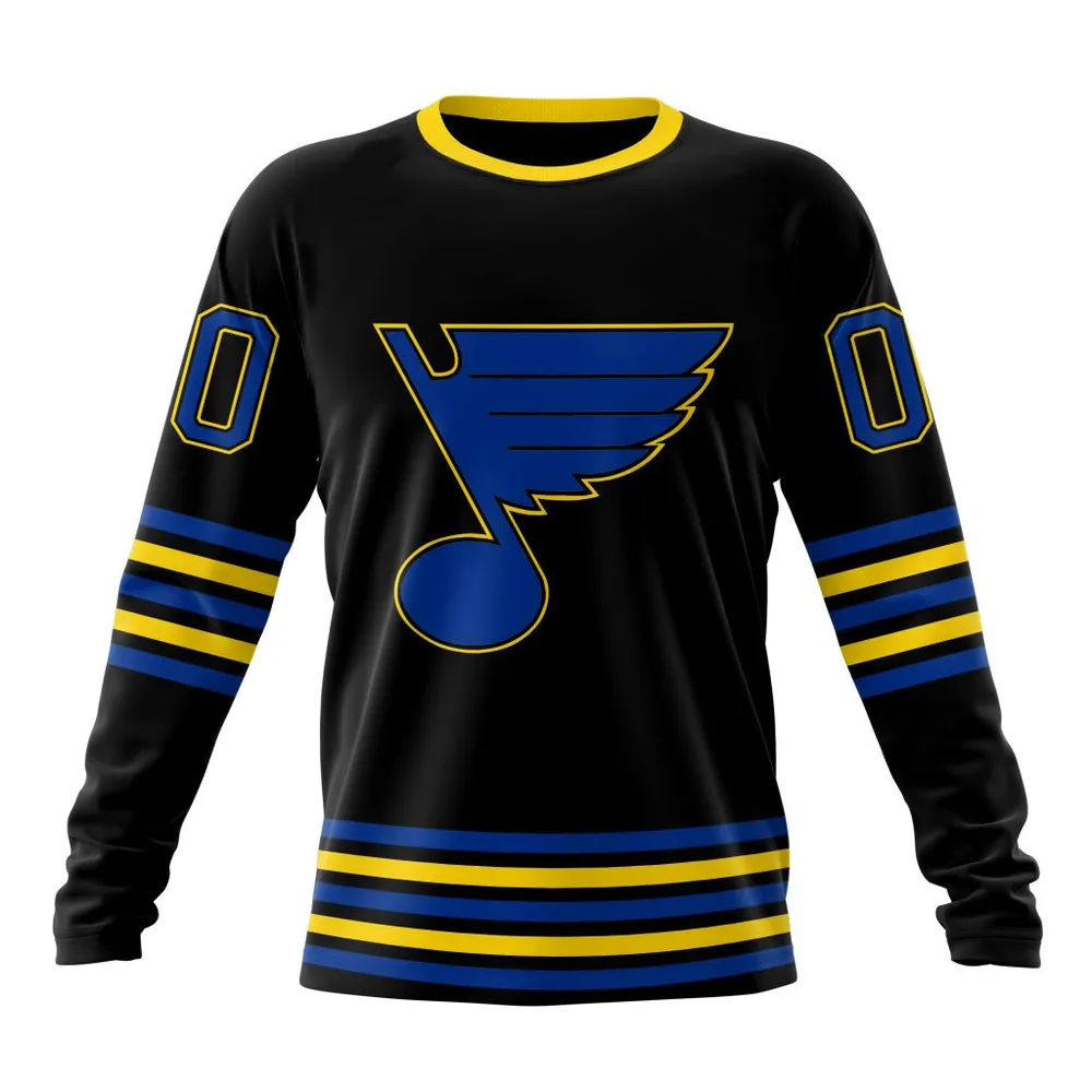 NHL St. Louis Blues Special Blackout Design St2401 Long Sleeved Sweatshirt 