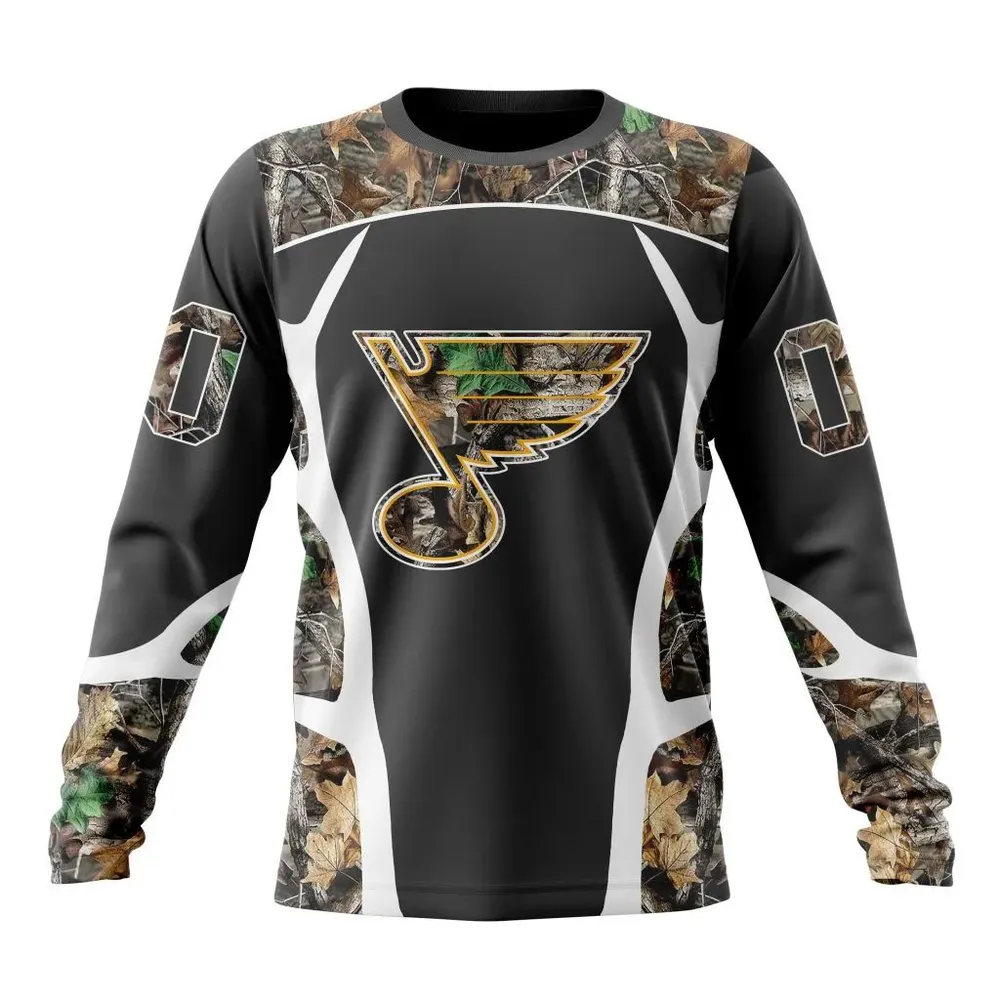 NHL St. Louis Blues Special Camo Hunting Design V2302 Long Sleeved Sweatshirt 