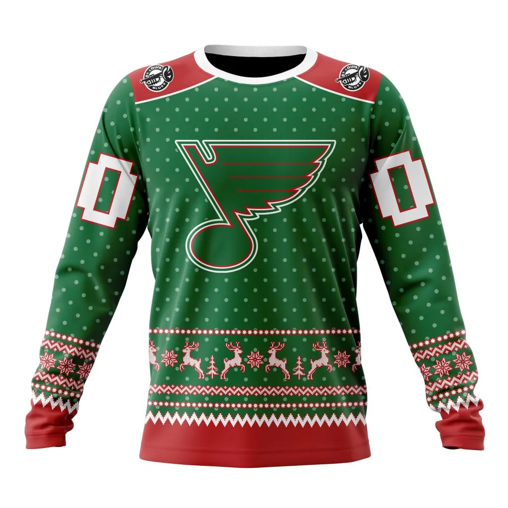 NHL St Louis Blues Special Christmas Apparel St2201 Long Sleeved Sweatshirt 