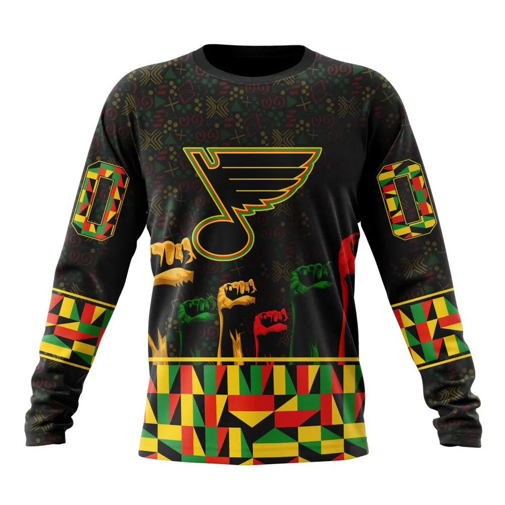 NHL St. Louis Blues Special Design Celebrate Black History Month St2201 Long Sleeved Sweatshirt 