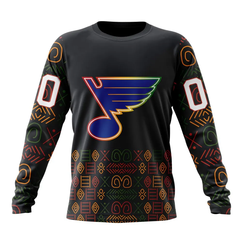 NHL St. Louis Blues Special Design For Black History Month St2401 Long Sleeved Sweatshirt 